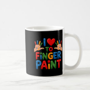 I Love To Finger Paint Couples Art Teacher Finger Coffee Mug