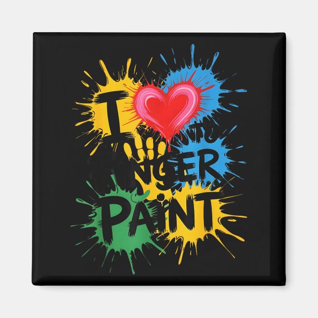 I Love To Finger Paint Couples Art Teacher Finger  Magnet (Front)