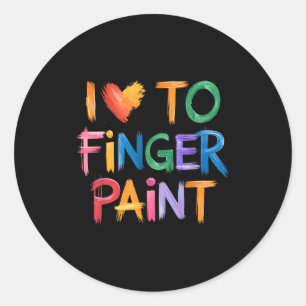 I Love To Finger Paint Im Paint Couple Valentine Classic Round Sticker