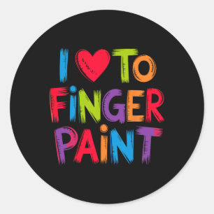 I Love To Finger Paint I'm Paint Funny Couple Vale Classic Round Sticker