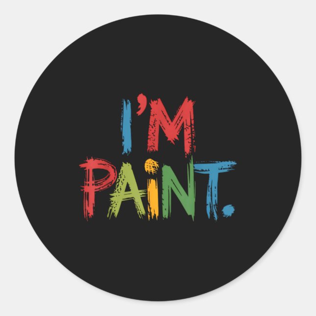 I Love To Finger Paint I'm Paint Funny Couple Vale Classic Round Sticker (Front)