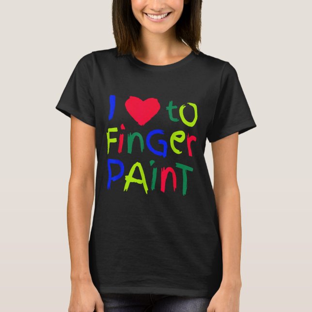 I Love To Finger Paint Matching I'm Paint Couple V T-Shirt (Front)