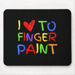 I Love To Finger Paint Tiny Red Heart Valentines D Mouse Pad