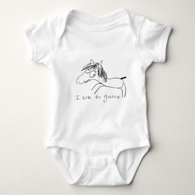 I Love to Gallop Baby Bodysuit (Front)