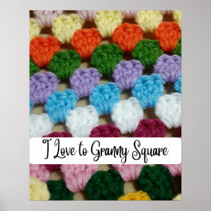 I Love to Granny Square Crochet Wall Art