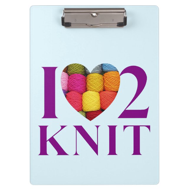 I Love to Knit - Clipboard (Front)