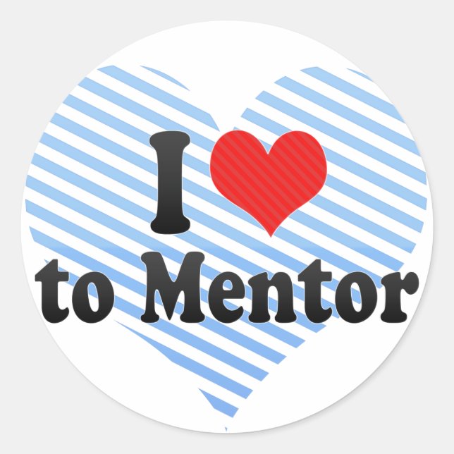 I Love to Mentor Classic Round Sticker (Front)