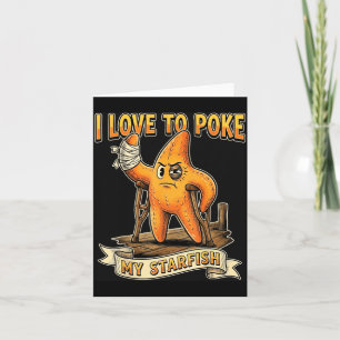 I love to poke my starfish funny vintage humour  card