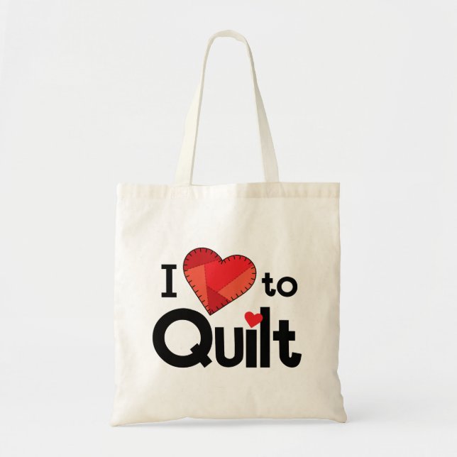 I Love to Quilt Tote Bag – Quilter’s Everyday Bag (Front)