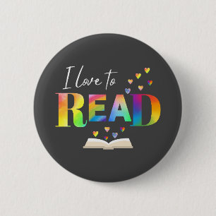I Love To Read 6 Cm Round Badge