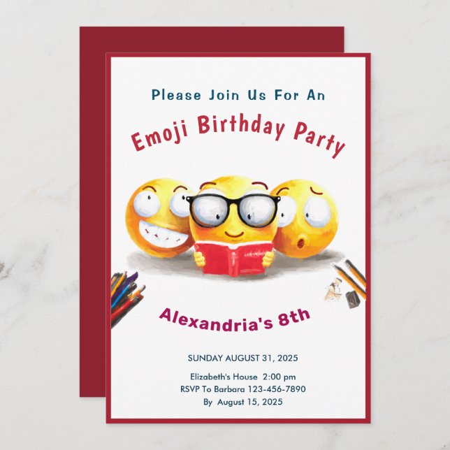 I Love To Read Books Reader Invitation (Front/Back)