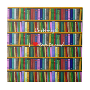 I love to read Books Thunder_Cove Ceramic Tile