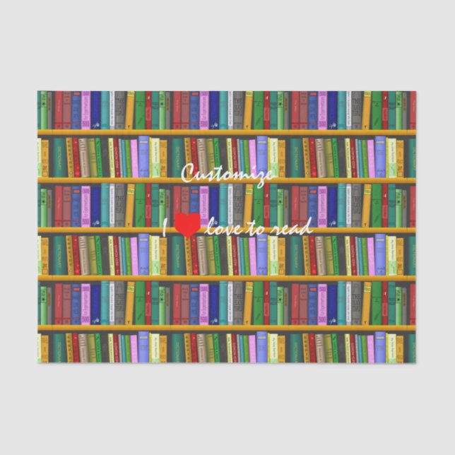 I love to read Books  Thunder_Cove Tissue Paper (Front)