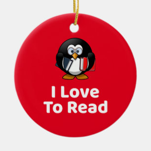 I Love To Read Ceramic Ornament