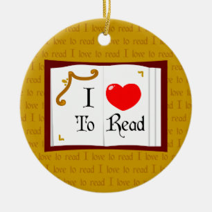 I Love To Read Ceramic Tree Decoration