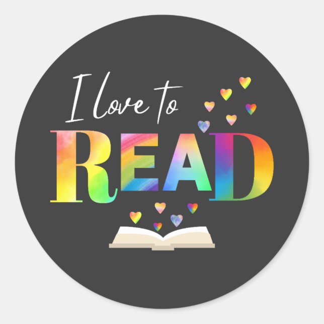 I Love To Read  Classic Round Sticker (Front)
