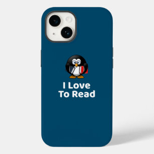 I Love To Read Penguin Funny Reading Case-Mate iPhone 14 Case