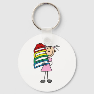 I Love To Read Stick Figure Key Ring