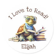 I Love to Read with Cute Baby Turtle