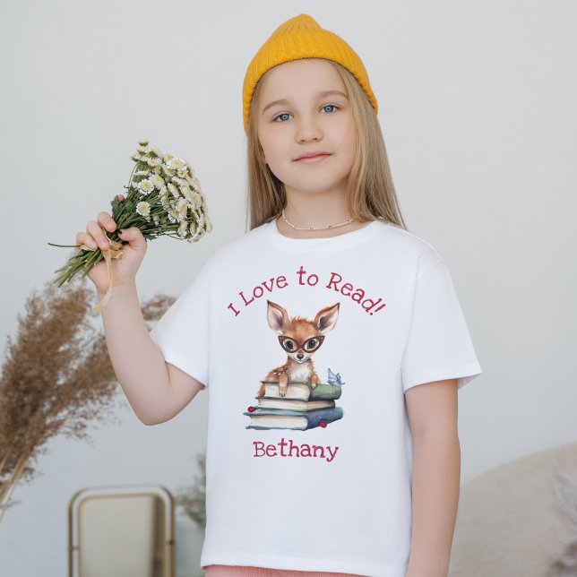 I Love to Read with Cute Fawn T-Shirt (Creator Uploaded)