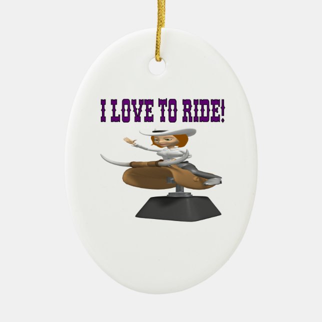 I Love To Ride 4 Ceramic Tree Decoration (Front)
