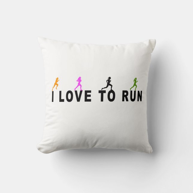 I Love To Run Cushion (Front)
