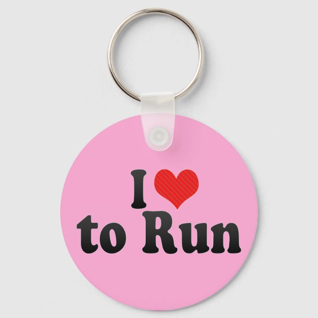 I Love to Run Key Ring (Front)