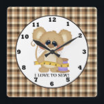 I Love to Sew Mouse wall clock<br><div class="desc">design by kristi W. Designs at www.graphicsnbits.com back by Trina Clark at www.digiscrapkits.com</div>