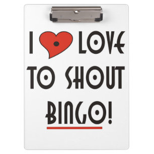 I Love to Shout Bingo Clipboard