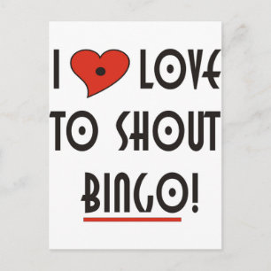 I Love to Shout BINGO Postcard