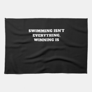 I Love To Swim Art Design Swimming Quote Gift Idea Tea Towel