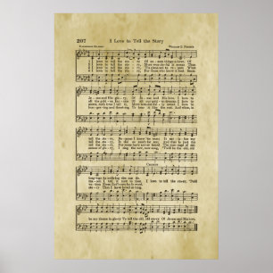 I Love To Tell The Story Gospel Sheet Music Poster