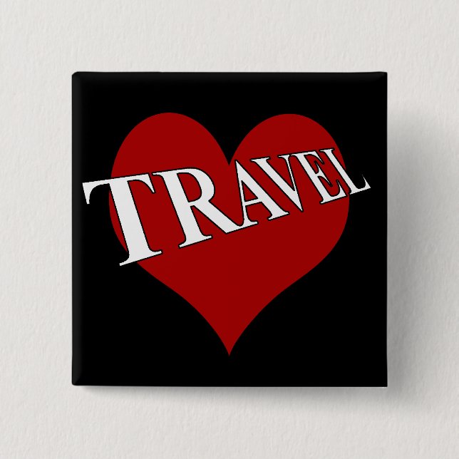 I Love To Travel 15 Cm Square Badge (Front)