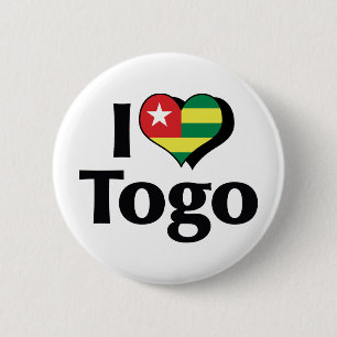 I Love Togo Flag 6 Cm Round Badge