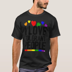 I Love Tolerant People Bisexual Gay Pansexual Rain T-Shirt