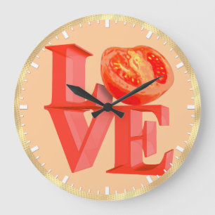 I LOVE TOMATO LARGE CLOCK
