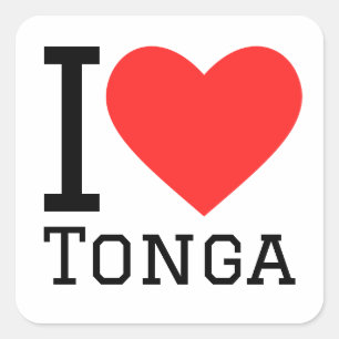 i love tonga square sticker