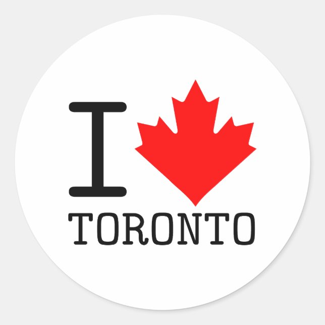 I Love Toronto Ontario Canada Maple Leaf Classic Round Sticker (Front)