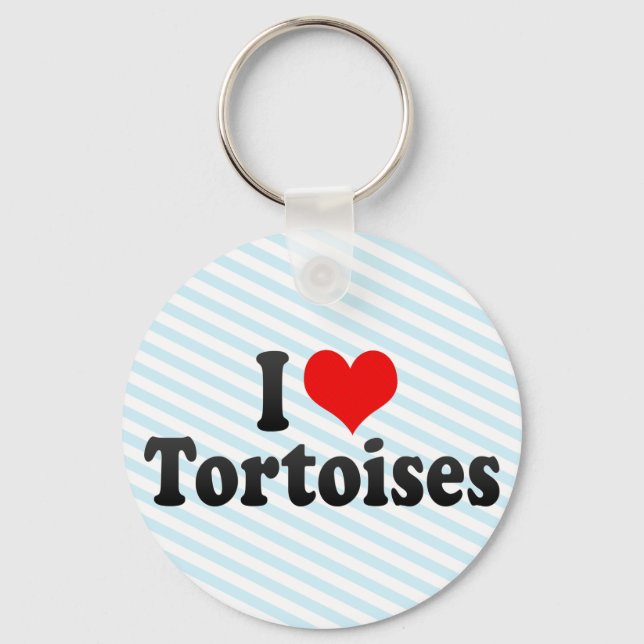 I Love Tortoises Key Ring (Front)