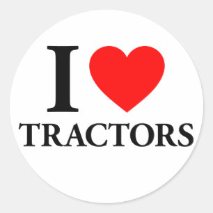 I Love Tractors Classic Round Sticker