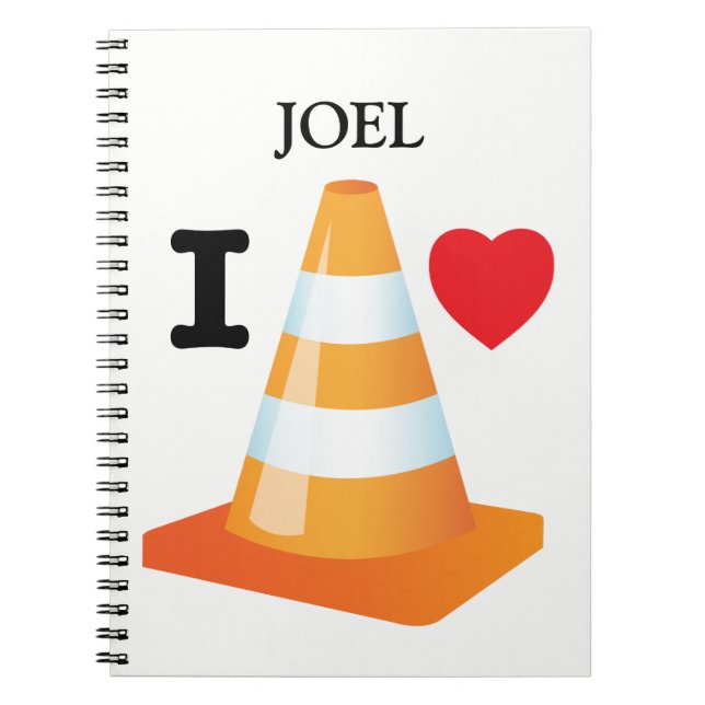 I Love Traffic Cones Fun Student Graduation Notebook (Front)