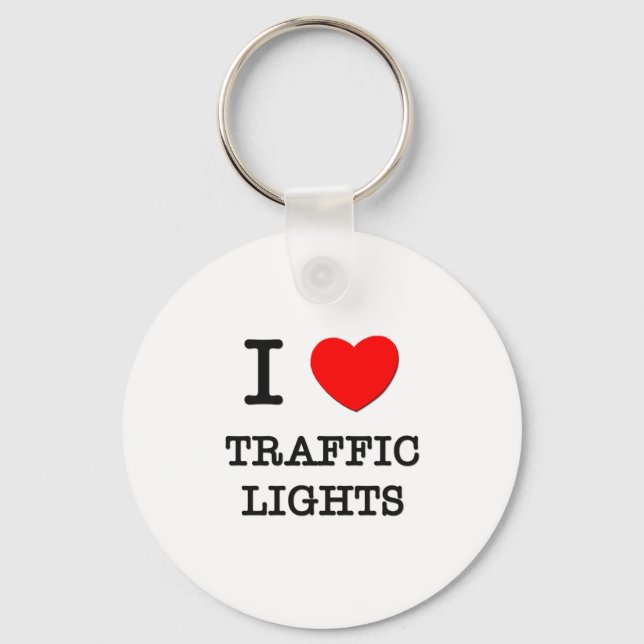 I Love Traffic Lights Key Ring (Front)