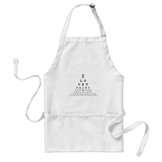 I LOVE TRAINS EYE CHART STANDARD APRON (Front)