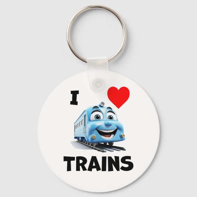 I love trains key ring (Front)