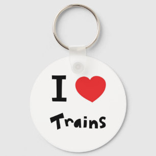 I love trains key ring