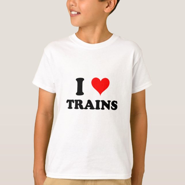 I Love Trains T-Shirt (Front)