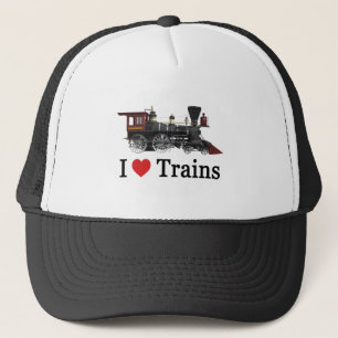 I Love Trains Trucker Hat