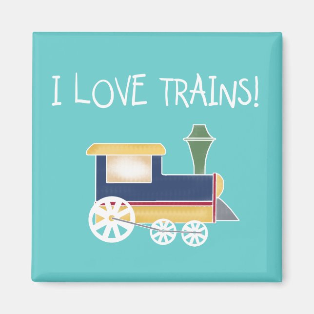 I Love Trains Tshirts and Gifts Magnet (Front)