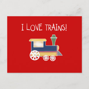 I Love Trains Tshirts and Gifts Postcard