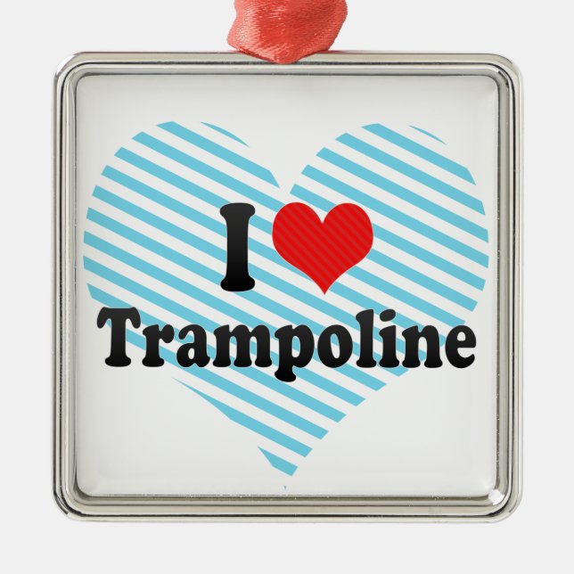 I Love Trampoline Metal Tree Decoration (Front)